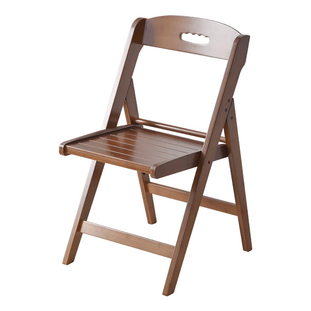 Vintage Wood Folding Chairs with Footrest - Portable Patio, Bar, Kitchen, Lounge, Office & Fishing Stool - Comfortable Backrest Wooden Chair for Outdoor, Indoor & Leisure Activities (Brown)