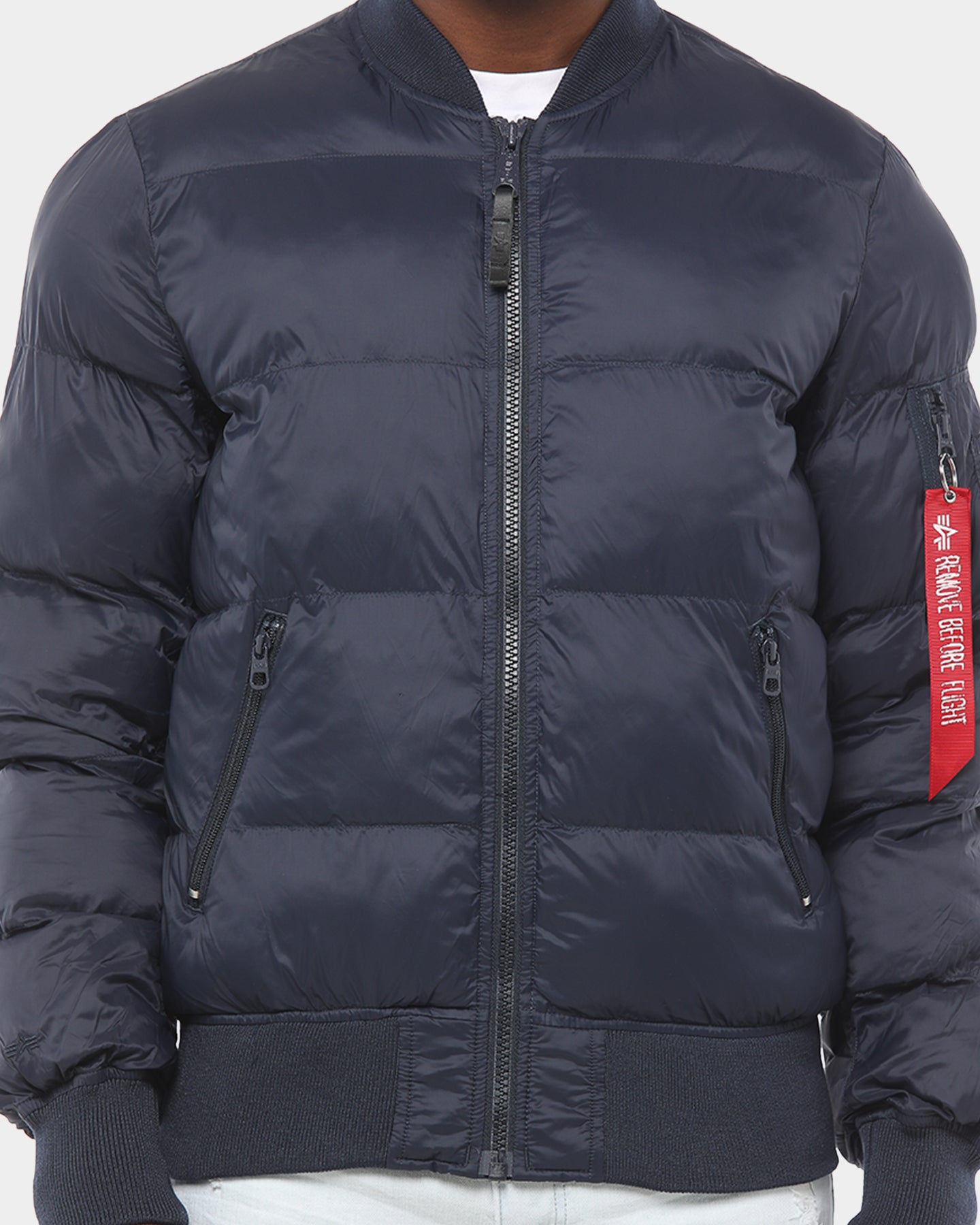 Alpha Industries MA-1 Echo Flight Bomber Jacket - Men's Lightweight Puffer Coat in Blue | Perfect for Casual Wear, Outdoor Adventures & Cold Weather Protection