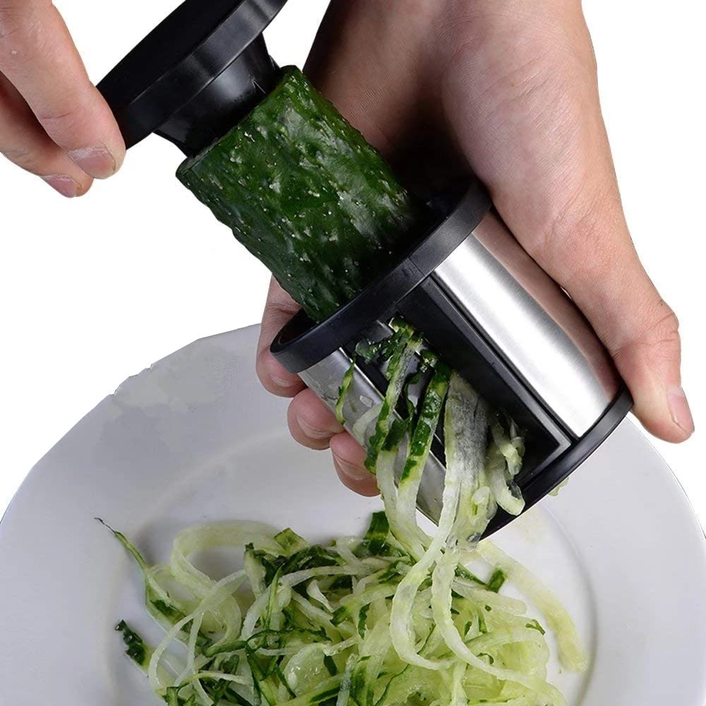 Stainless Steel Spiral Cutter & Zoodle Maker - Vegetable Slicer for Pasta, Salad & Healthy Meals - Perfect for Kitchen, Meal Prep & Low-Carb Diets