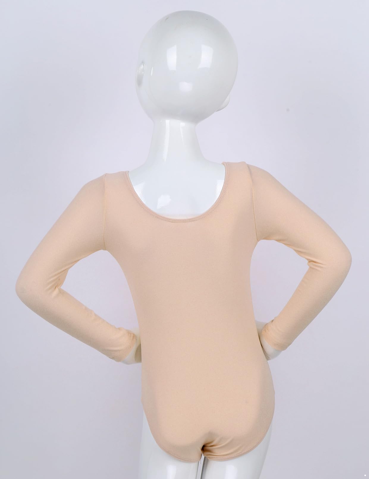 Girls Ballet Leotard - Solid Color Long Sleeve Gymnastics Bodysuit with Round Neck for Dance & Performance | Perfect for Ballet Class, Recitals, and Gymnastics Practice