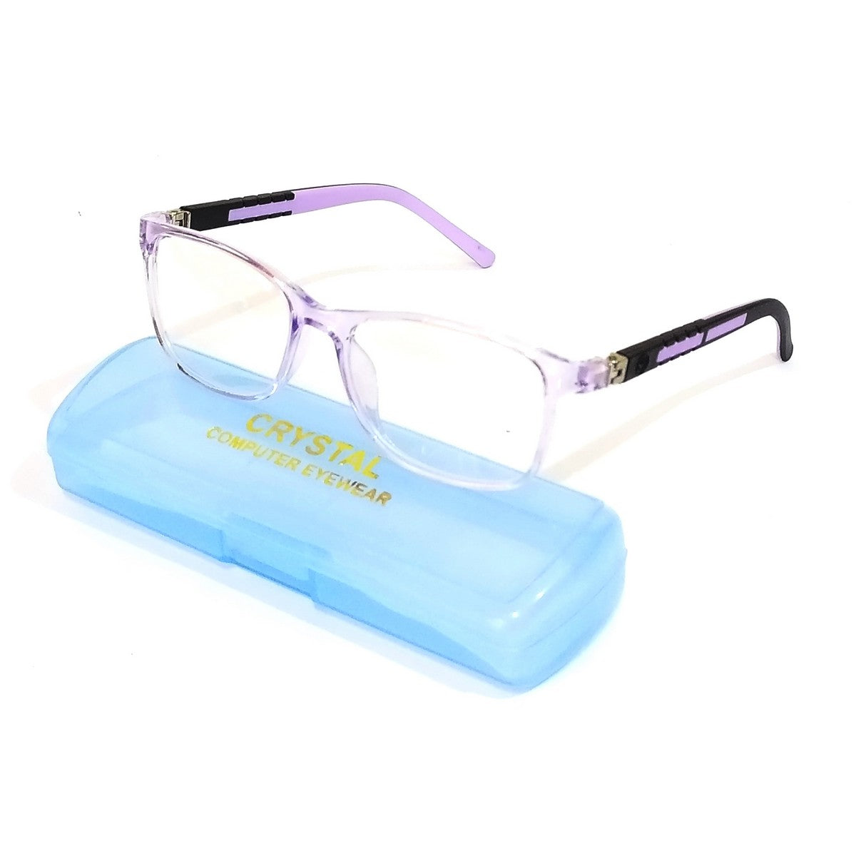 Trendy Transparent Purple Square Blue Light Blocking Glasses for Kids Aged 6-10 | Anti-Eye Strain Computer & Gaming Glasses for Boys & Girls | Perfect for Online Classes, Screen Time & Digital Device Use