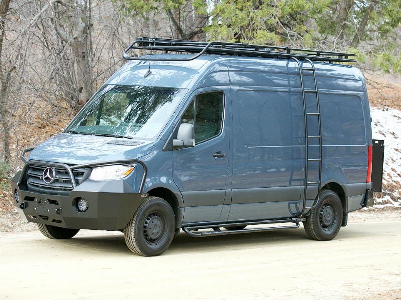 Aluminess Mercedes Sprinter Nerf Bars (2007+) for 144WB - Heavy Duty Side Steps & Running Boards for Off-Road & Van Life Adventures