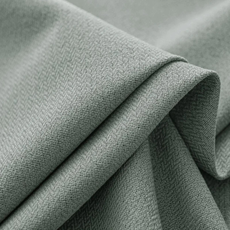 Teresa Fire Retardant Blackout Curtains - Herringbone Pattern Thermal Insulated Drapes for Bedroom & Living Room | Custom Size Window Treatment for Home Safety & Light Blocking