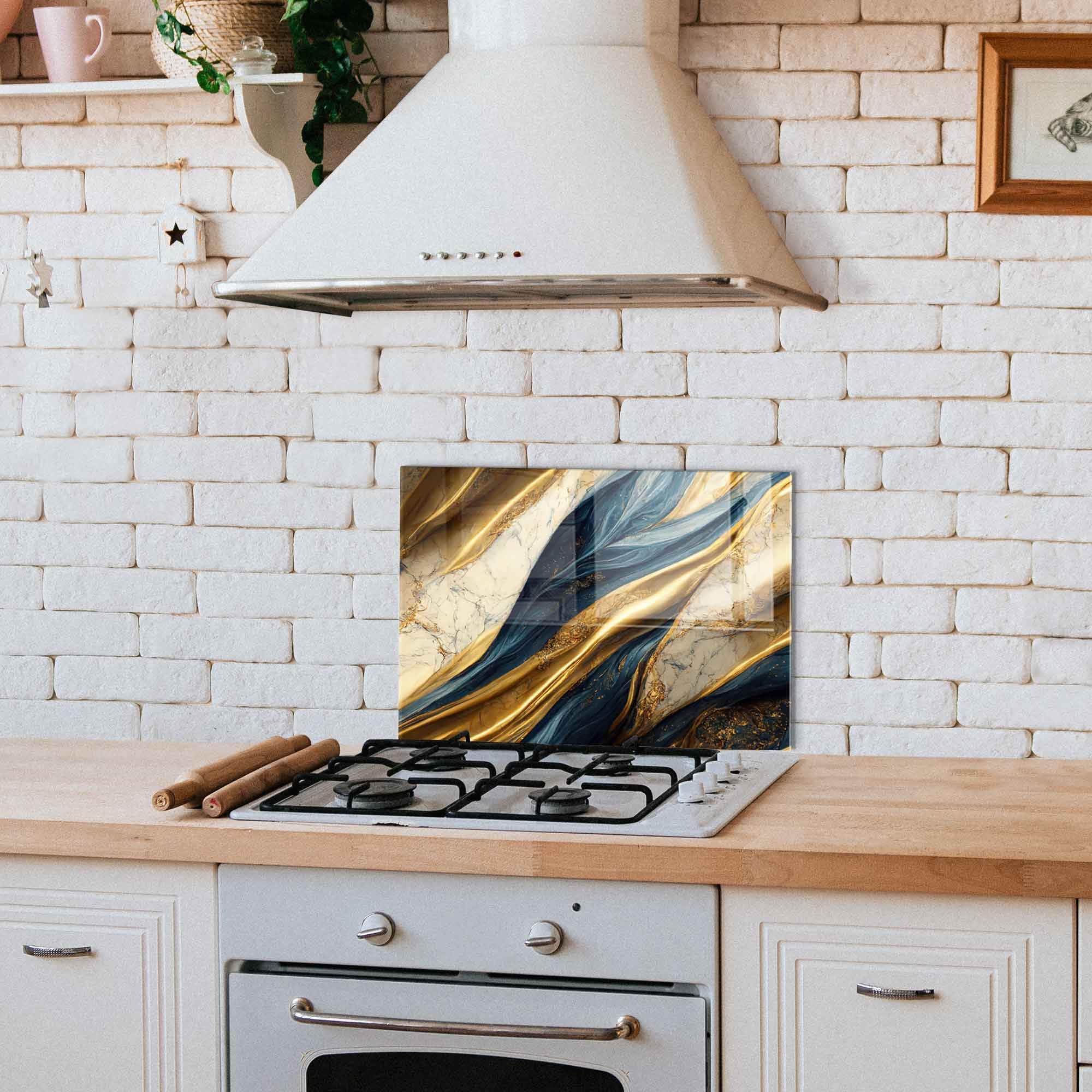 Tempered Glass Kitchen Backsplash - 47x30