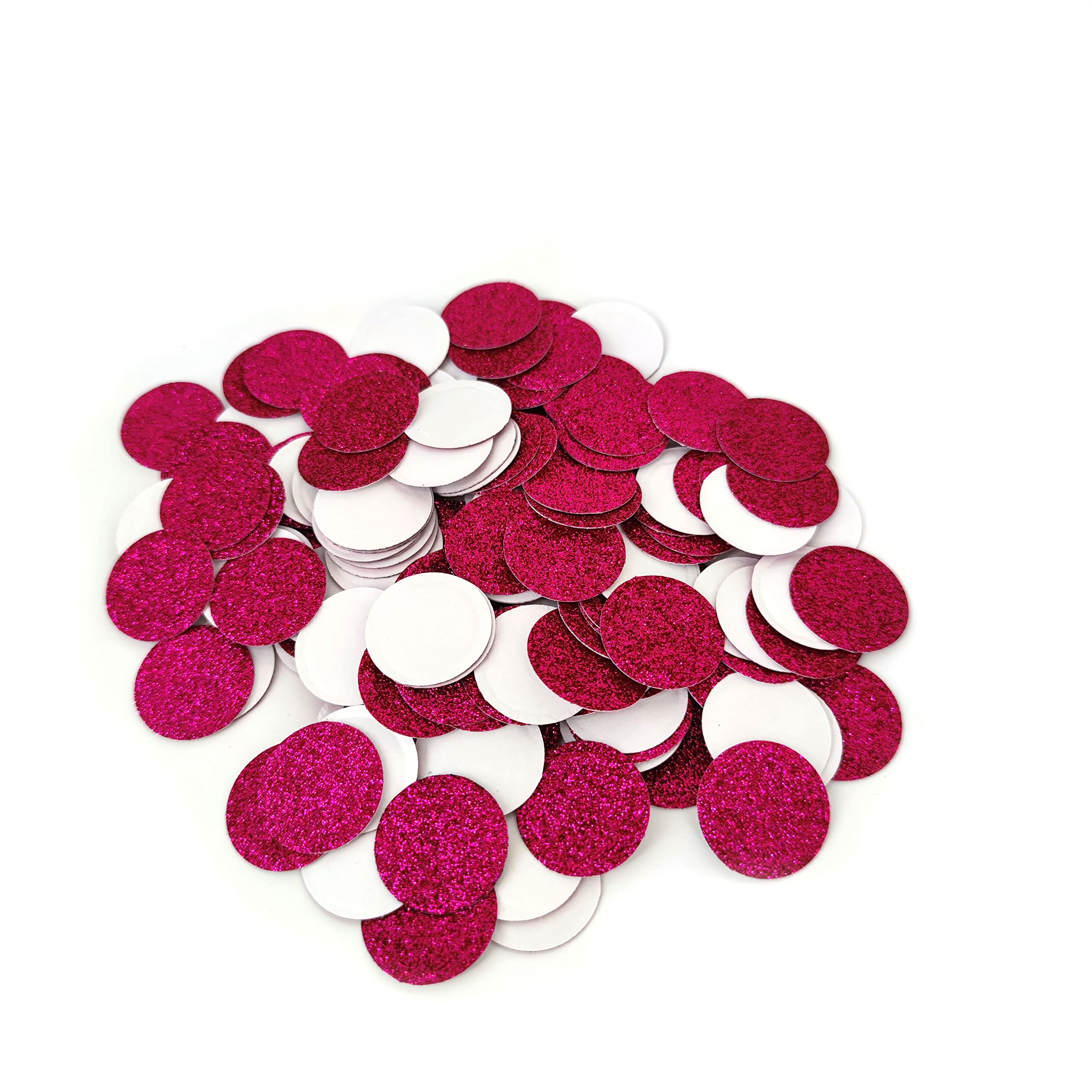 1 Inch Rose Pink & Brown Glitter Circle Stickers - 150 Pack for Envelope Sealing, Coffee & Chocolate Packaging, DIY Scrapbooking, Gift Wrapping and Craft Projects
