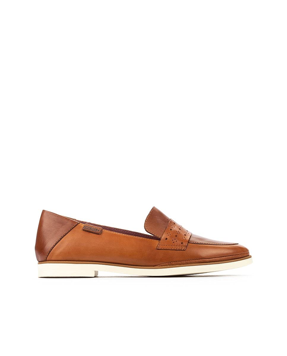 PIKOLINOS Women's Santorini W3V-3708C1 Brandy Leather Loafers - Comfortable Slip-On Shoes for Women Size 6.5-7 M US - Perfect for Office, Travel & Casual Wear