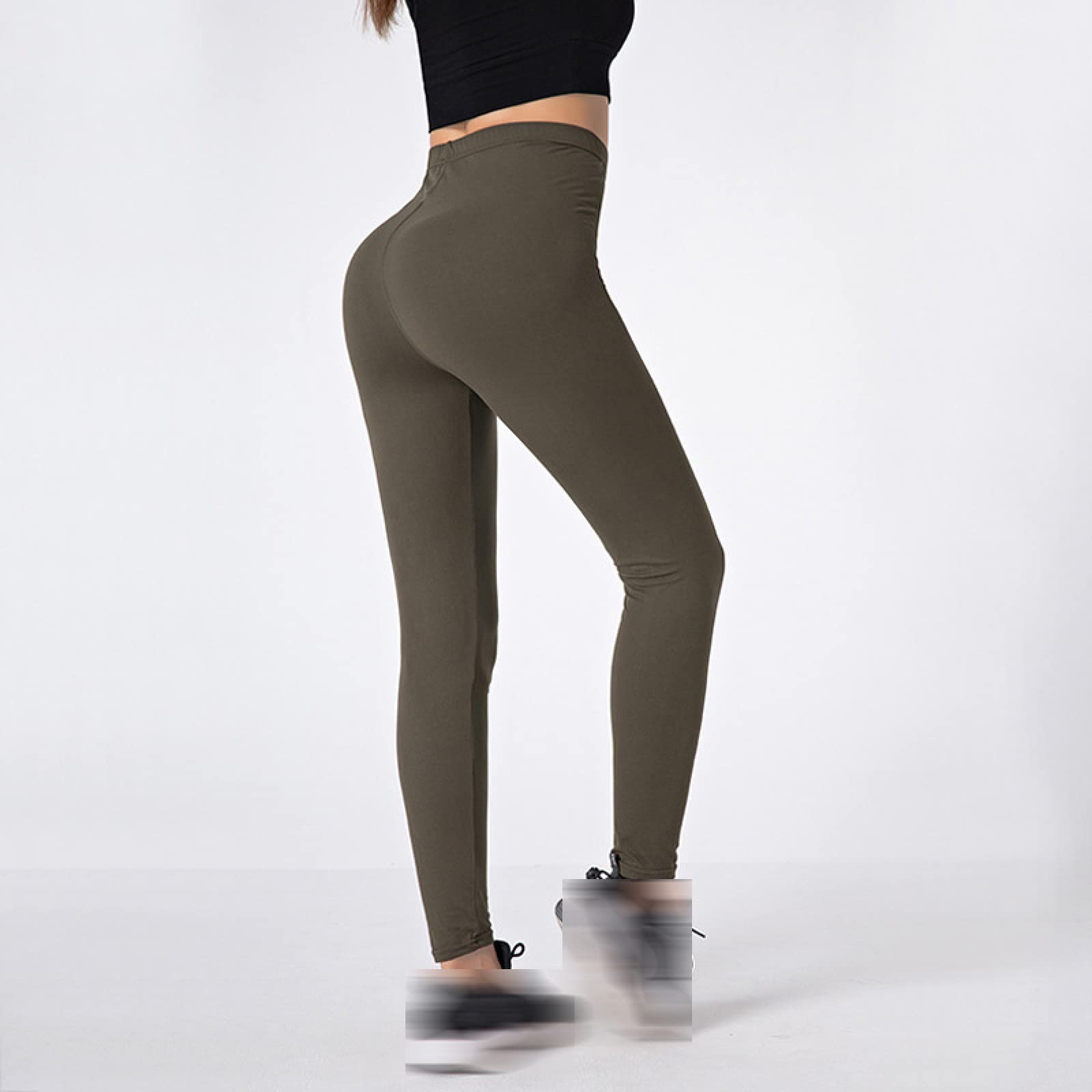 Sonze High Waist Tummy Control Yoga Pants for Women - Breathable Workout Pants, Comfortable Nude Tight Fitness Leggings (Green, L/XL) - Perfect for Yoga, Gym & Everyday Wear