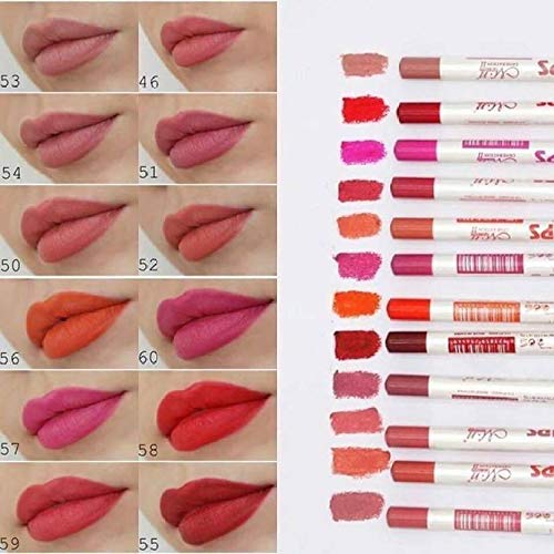 Glamyou Menow Slim Eye & Lip Liner Set - 12 Waterproof Pencils for Precise Makeup Application | Perfect for Everyday Use, Special Occasions & Professional Makeup Artists