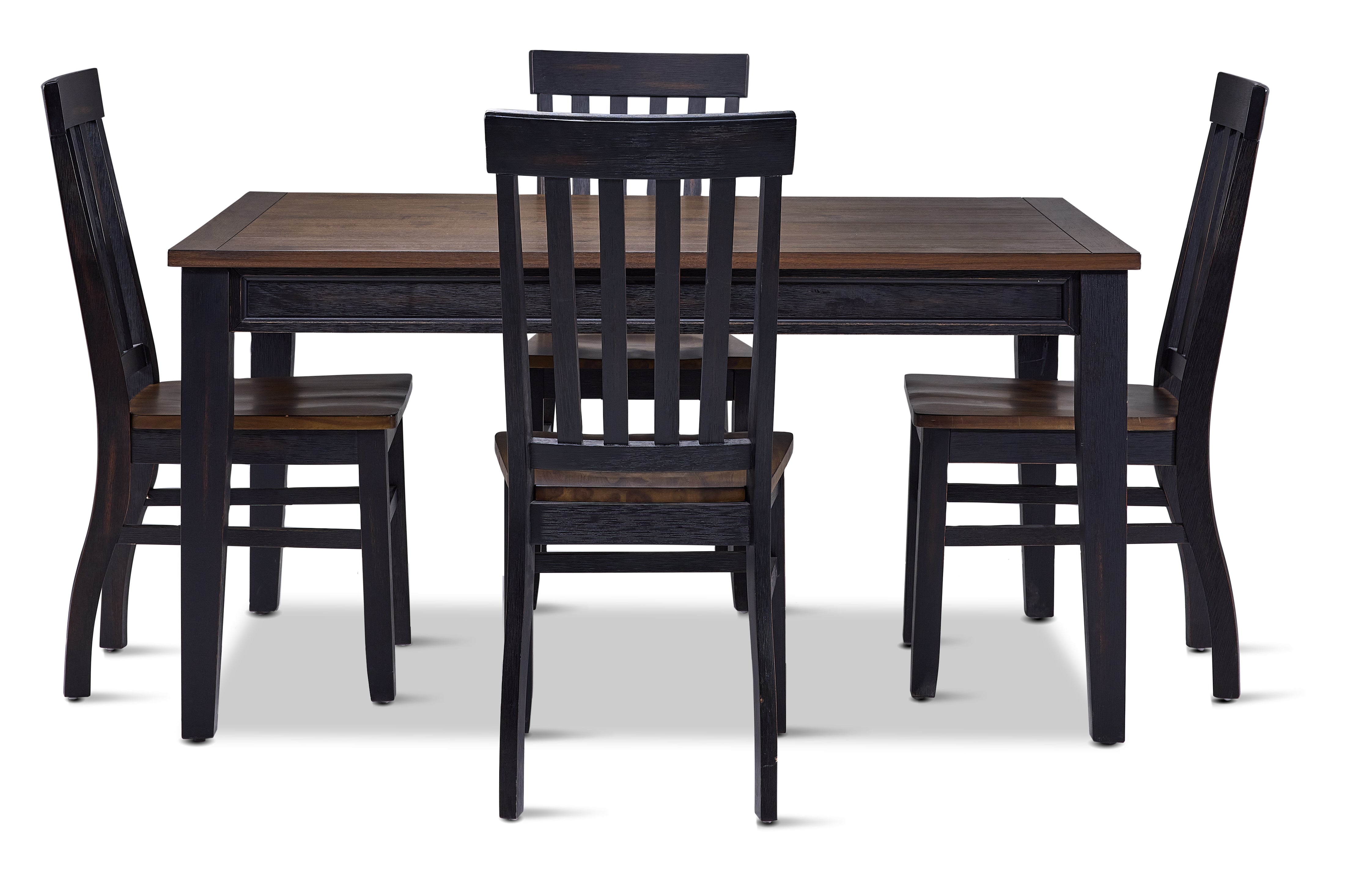 Caylie Noir 5-Piece Dining Set - Modern Ebony & Driftwood Finish - Perfect for Small Spaces, Apartments, and Cozy Kitchens