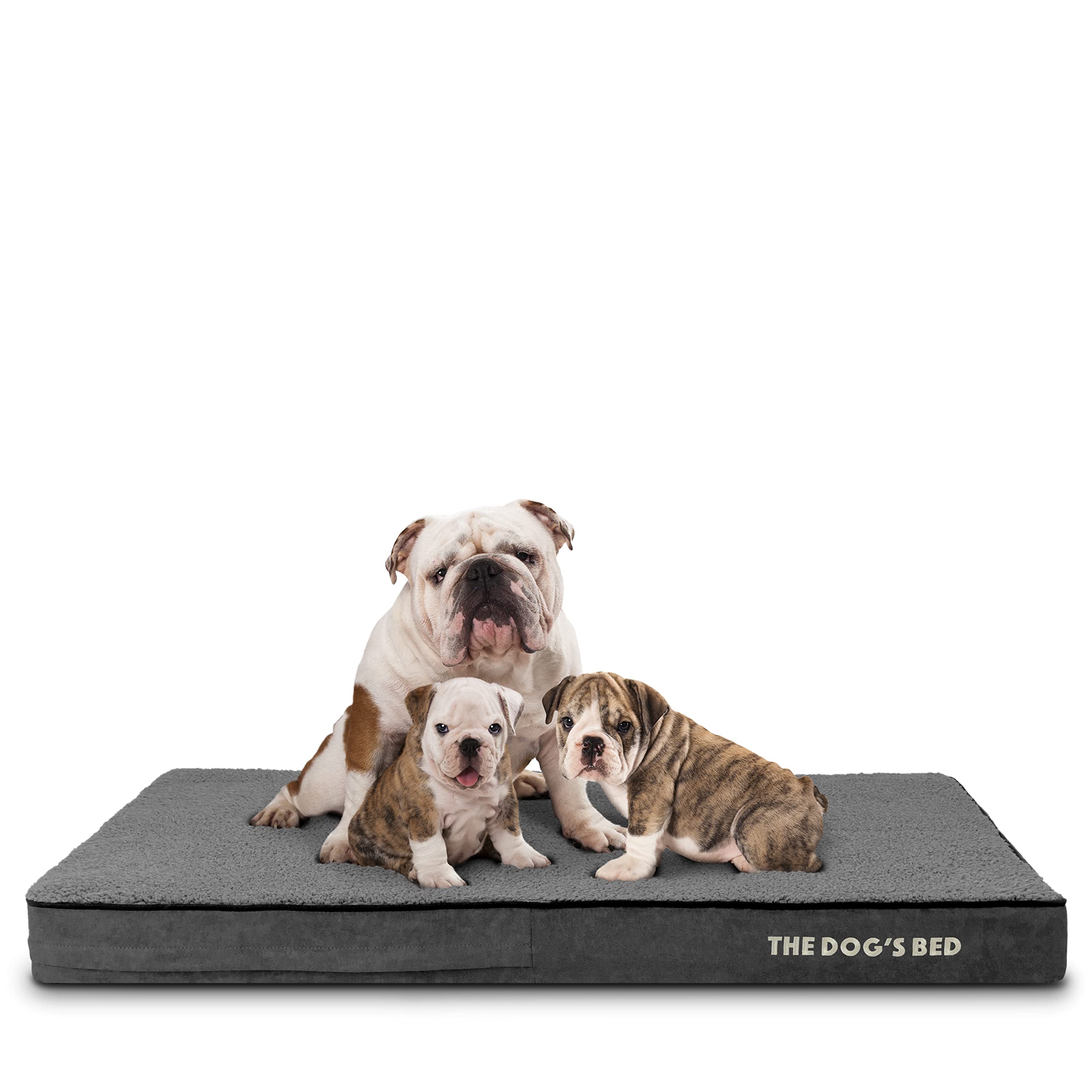 **Orthopedic Memory Foam Dog Bed for Large Dogs - XL Grey Plush (46