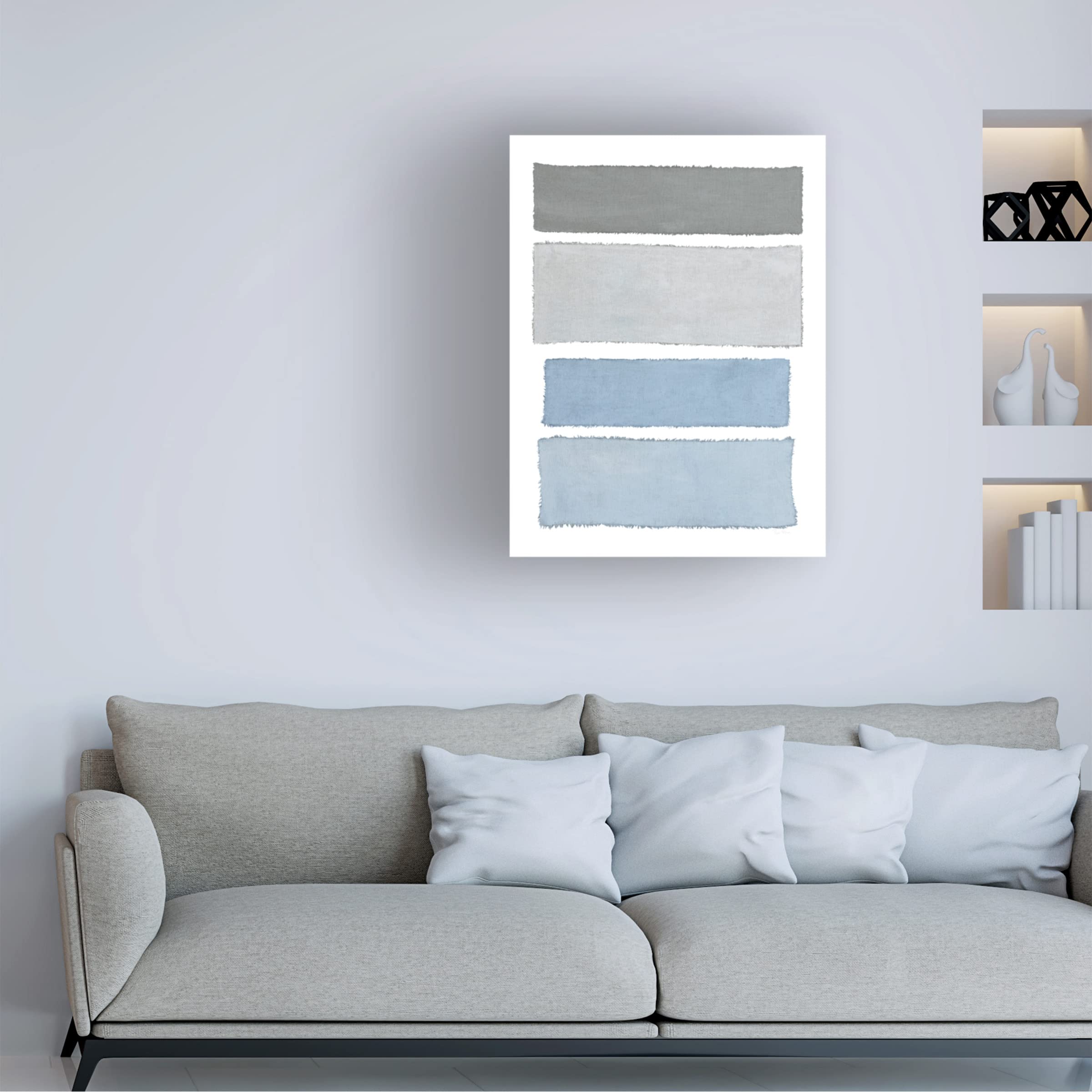 Piper Rhue 'Painted Weaving I on White' Canvas Wall Art Print - Modern Abstract Painting for Living Room, Bedroom & Office Decor