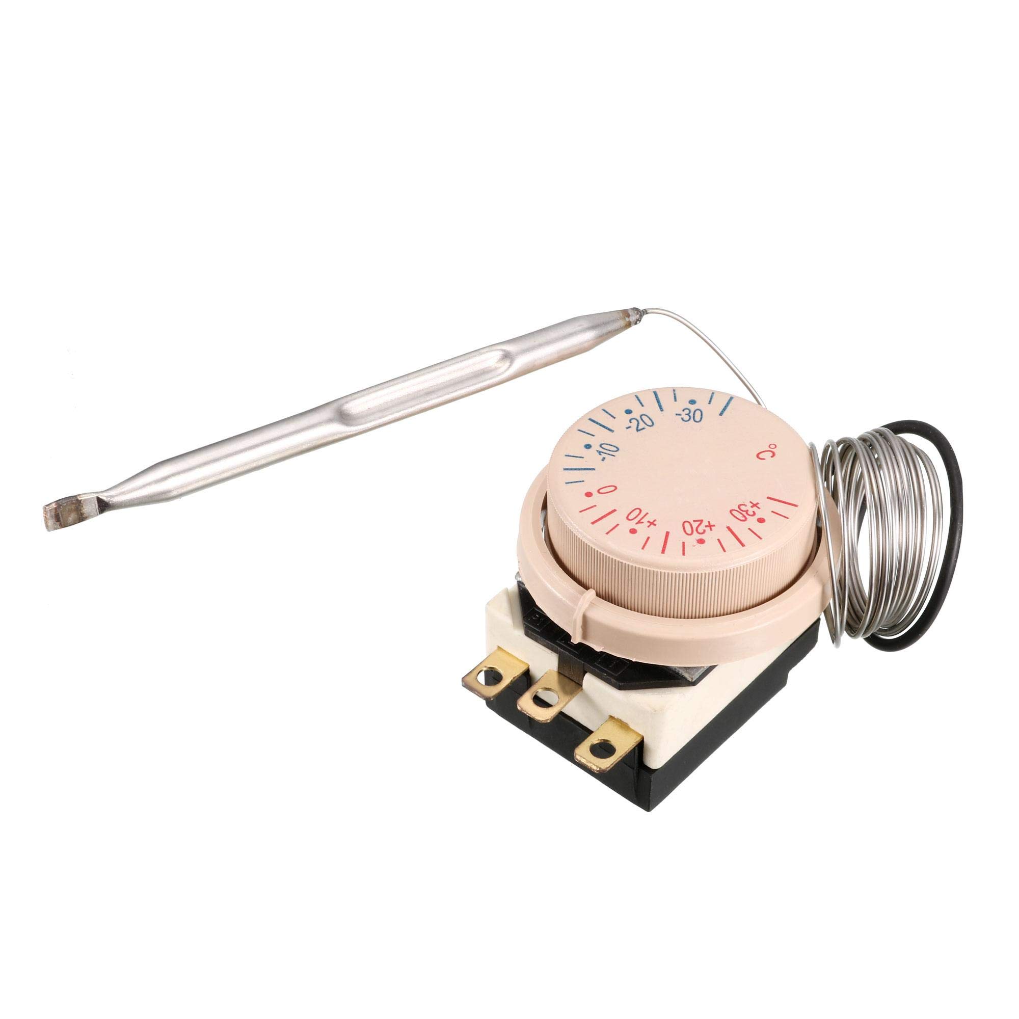 uxcell 1NC 1NO AC 250V/380V 16A -30°C to 30°C Temperature Control Switch with Capillary Thermostat - Perfect for Ovens, Refrigerators & Heaters | Home Appliance Temperature Regulation & Safety Control