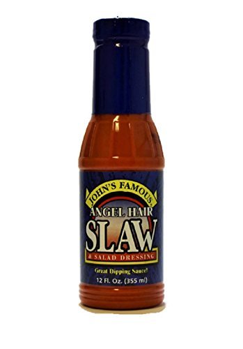 John's Famous Angel Hair Slaw & Salad Dressing - 12 oz Bottle | Fresh Coleslaw Topping & Healthy Salad Dressing for BBQ, Potlucks & Family Gatherings