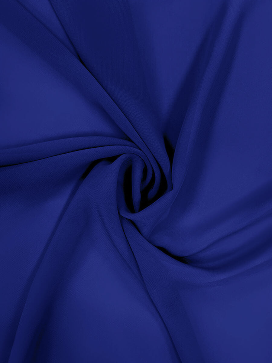 Royal Blue Chiffon Fabric - 1/2 Yard Cut - Premium Lightweight Sheer Material for Dresses, Scarves & DIY Crafts