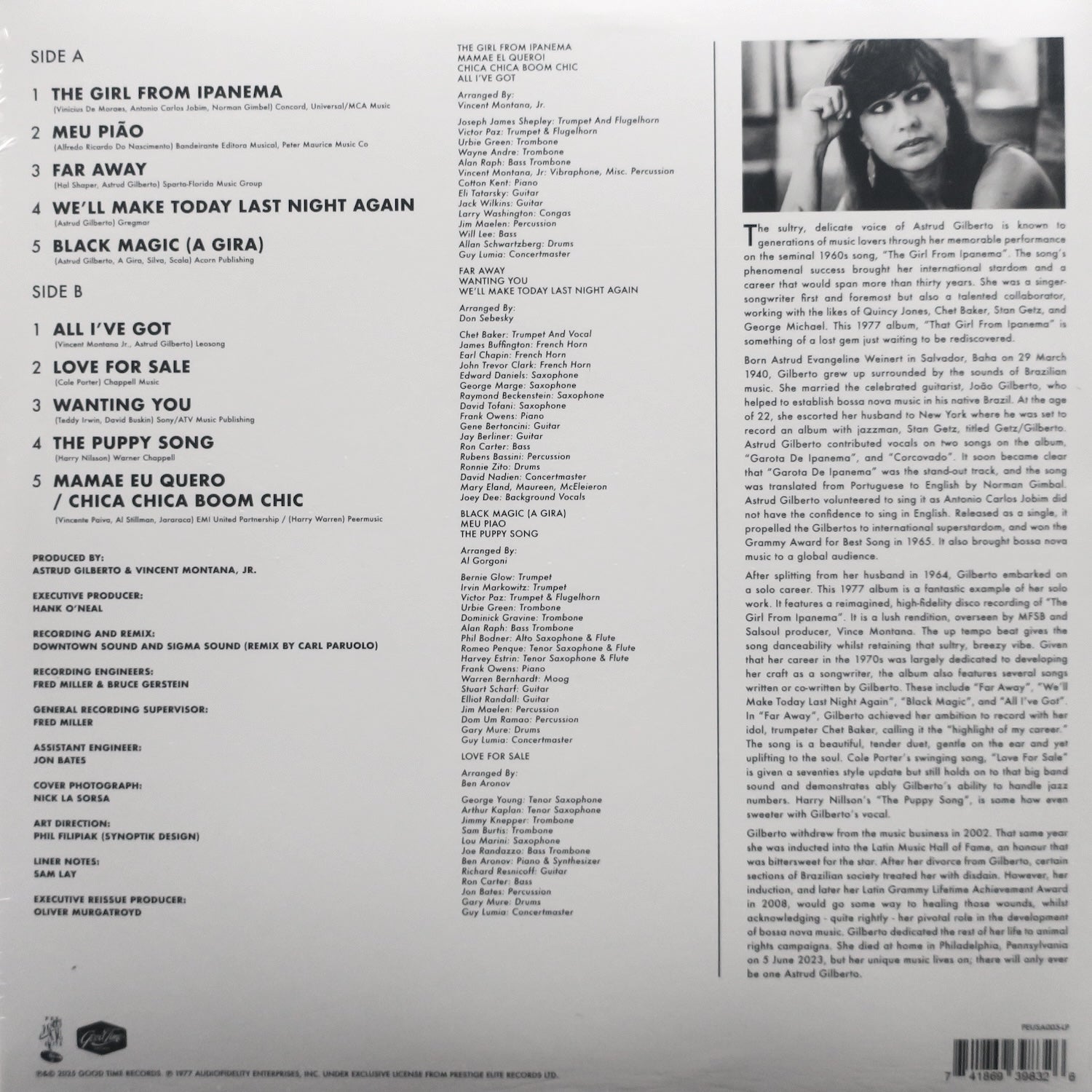 ASTRUD GILBERTO 'That Girl From Ipanema' SKY BLUE Vinyl LP (1977 Bossa Nova Classic) - Perfect for Jazz Lovers & Vinyl Collectors, Ideal for Relaxing Evenings & Music Enthusiasts