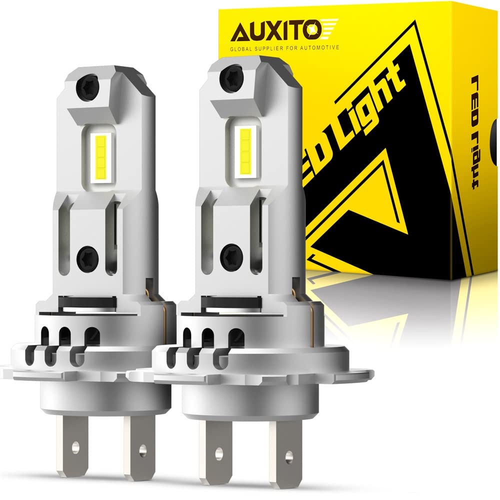 AUXITO H7 LED Headlight Bulbs - 300% Brighter 6500K Cool White, Plug and Play Installation, Fan Cooling System - Perfect for Fog Lights & Daytime Running Lights (DRL) - Pack of 2 - Ideal for Night Driving and Enhanced Visibility
