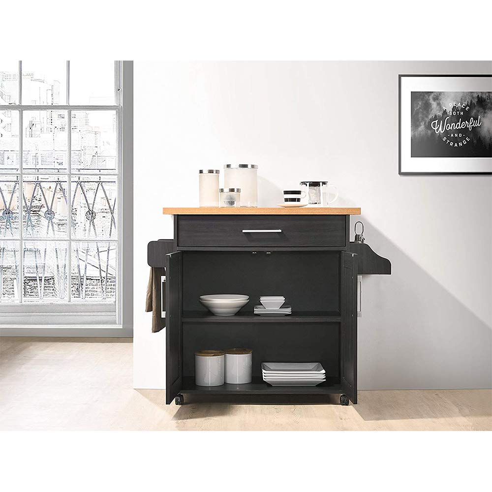 Stainless Steel Kitchen Island Cart with Wheels & Spice Rack - Multi-Storage Utility Cart for Home & Hotel Kitchens