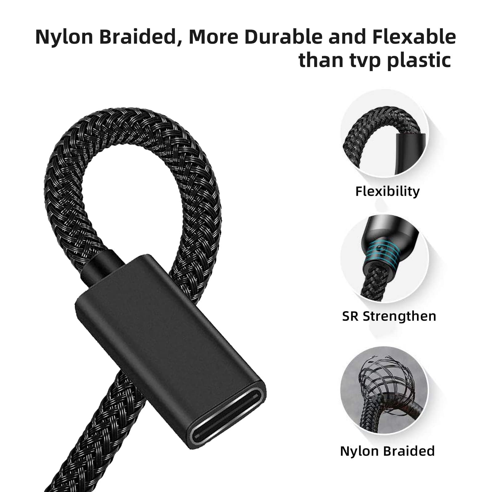 Premium Nylon Braided USB-C to Surface Connect Charging Cable - Compatible with Microsoft Surface Pro 7/6/5/4/3, Surface Go 2, Surface Laptop 1/2/3 & Surface Book - Fast Charging 45W 15V3A PD - 0.2m Short Cable for Home, Office & Travel Use