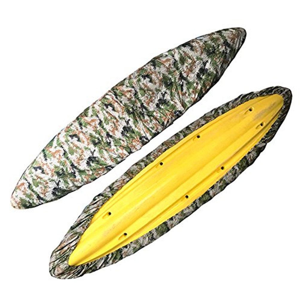 Mexidi 8.5-19.7ft Waterproof Camouflage Kayak Cover - UV Protection, Dustproof Boat Storage Cover for Canoes & Small Boats | Perfect for Outdoor Storage, Marina Use & Winter Protection