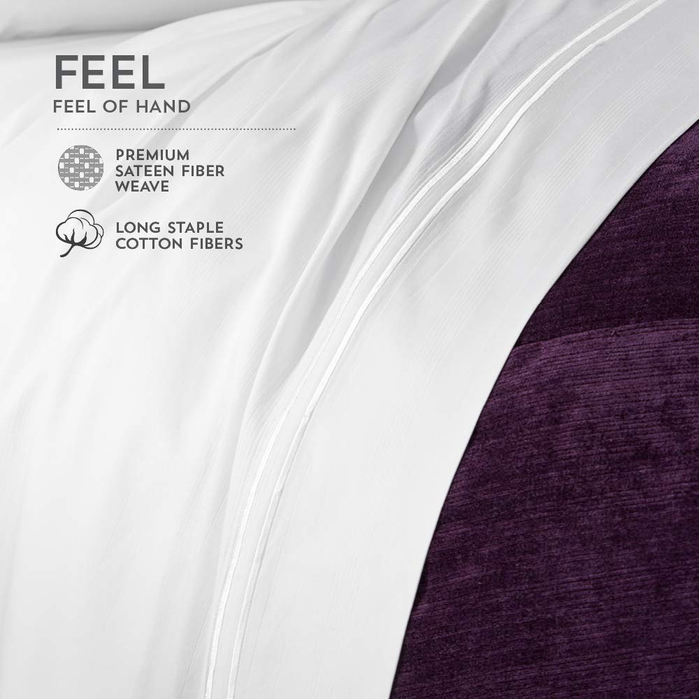 PureCare Elements Rayon from Bamboo Sheet Set - Full Size, White - Breathable & Hypoallergenic Bedding with Deep Pocket Fitting & Enveloping Pillowcases | Perfect for Hot Sleepers & Allergy Sufferers