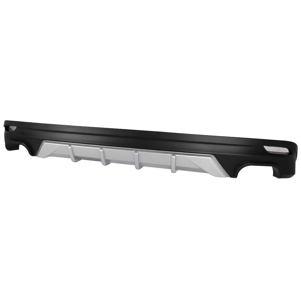 IKON MOTORSPORTS V3 Rear Bumper Lip Diffuser for 2018-2024 Toyota Camry - Unpainted Black with Silver Trim PP Material - Enhances Aerodynamics & Sporty Style - Perfect for Car Enthusiasts & Street Racing