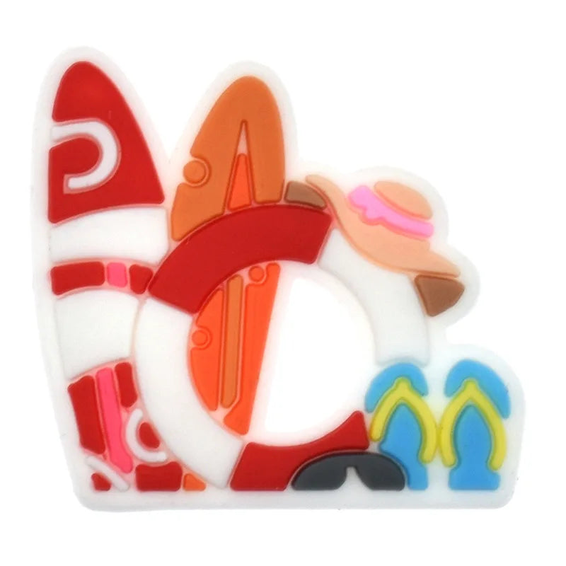 Trendy Summer Beach Shoe Charms Pins for Crocs - Fun Shoe Accessories & Decorations for Kids & Adults - Perfect for Christmas Parties, Beach Vacations & Everyday Wear