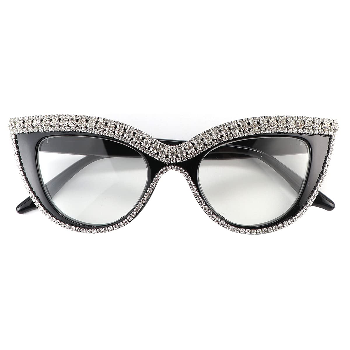 Sparkling Cat Eye Reading Glasses with Rhinestones - Blue Light Blocking Magnifying Readers for Women - Perfect for Reading, Computer Work & Fashion Accessories