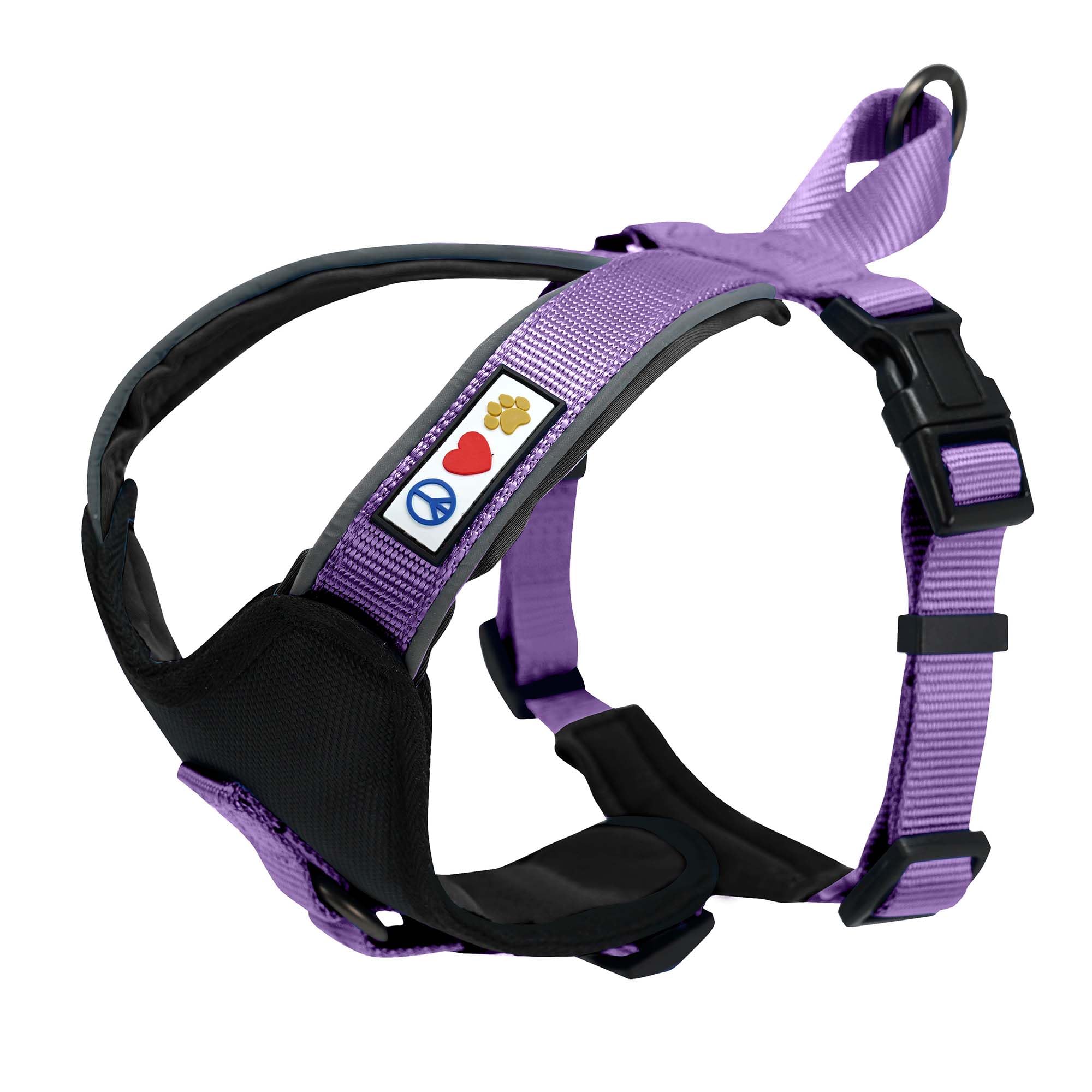 **Pawtitas Reflective Padded Dog Harness - Comfortable & Adjustable for Walking, Running - Small (S) Orchid Pet Vest - Perfect for Nighttime Safety & Outdoor Adventures**