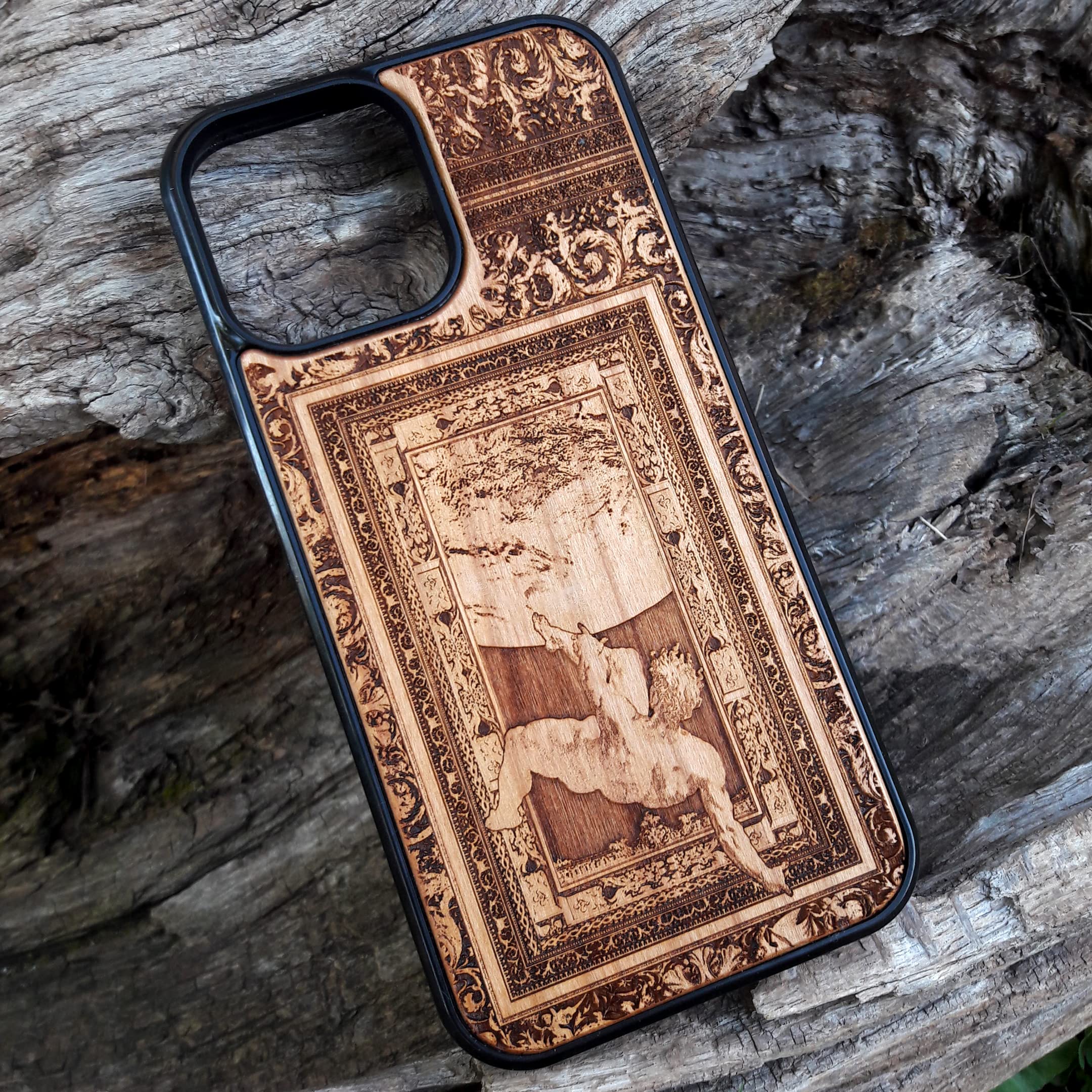 Premium Laser Engraved Wood Phone Case for iPhone 16/15/14/13/12/11 Pro Max/Mini & Galaxy S25/S24/S23/S22/S21/S20 Ultra Plus - Eco-Friendly Slim Durable Wooden Cover - Perfect for Outdoor, Office & Everyday Protection