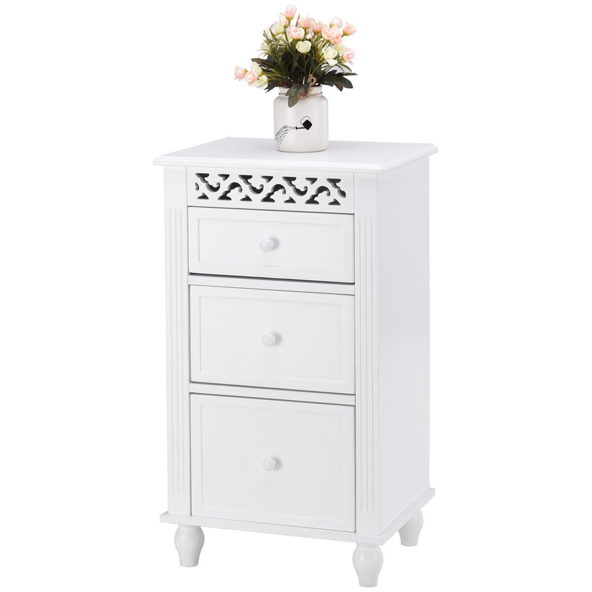 Wooden Bathroom Floor Cabinet - Storage Organizer Shelf for Bathroom, Kitchen & Laundry - Space-Saving Home Organization Solution for Towels, Toiletries & Cleaning Supplies