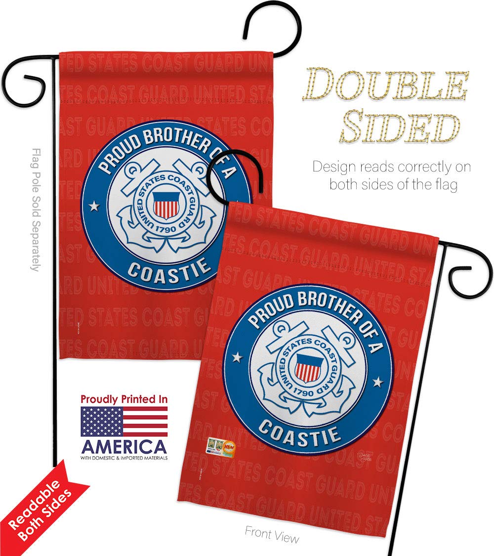 USCG Garden Flag Set - Double-Sided 13x18.5 - Military Yard Decor