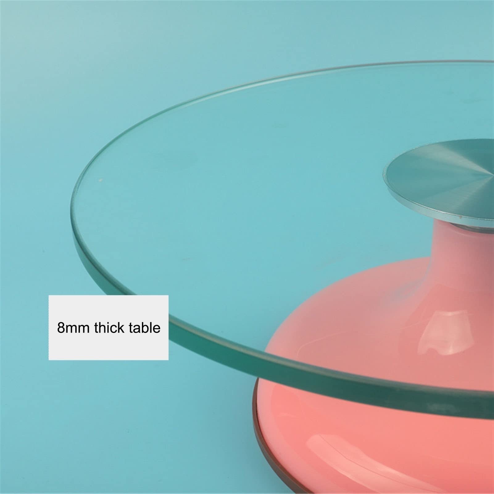 13 Inch Pink Cake Turntable - Smooth Rotating Glass Top Cake Decorating Stand for Professional Baking, Pastry, Cupcakes & Dessert Making - Perfect for Home Bakers & Cake Shops