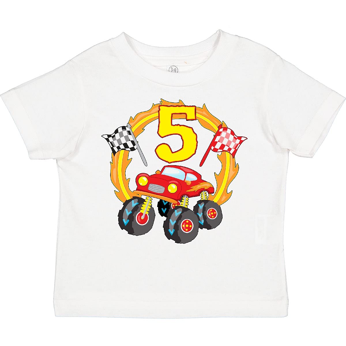 Inktastic Monster Truck 5th Birthday Toddler T-Shirt - Fun Kids Graphic Tee for Boys Birthday Party & Playtime