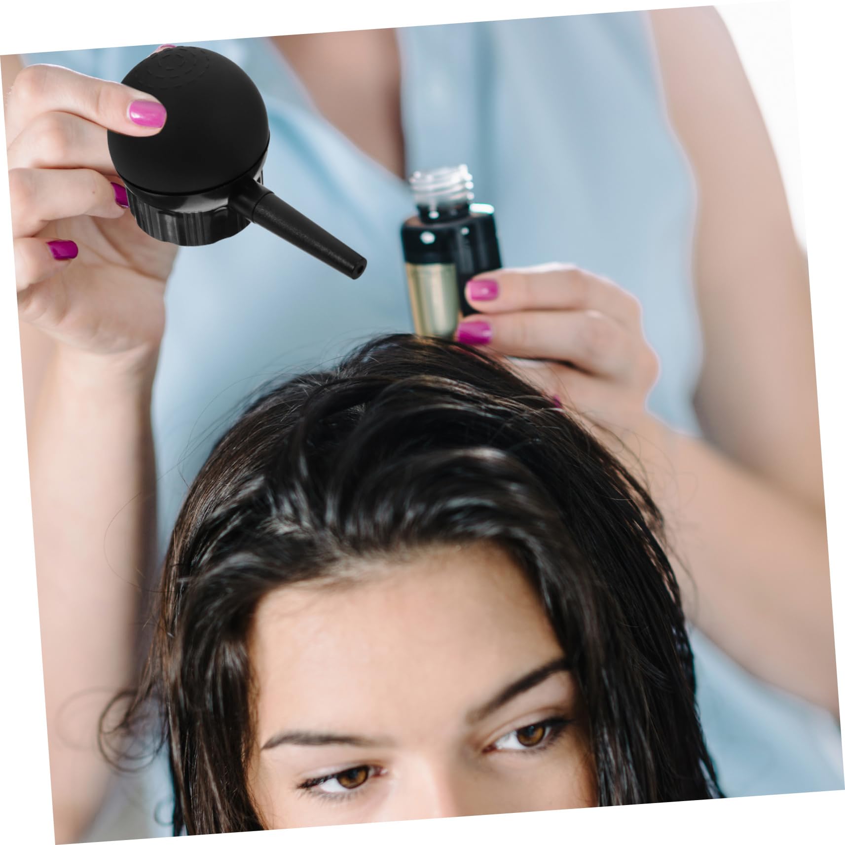 BIUDECO Hair Styling Spray Bottle with Nozzle - Black Hair Building Fibers Applicator for Thinning Hair & Volume Boost - Perfect for Salon, Home Use & Travel