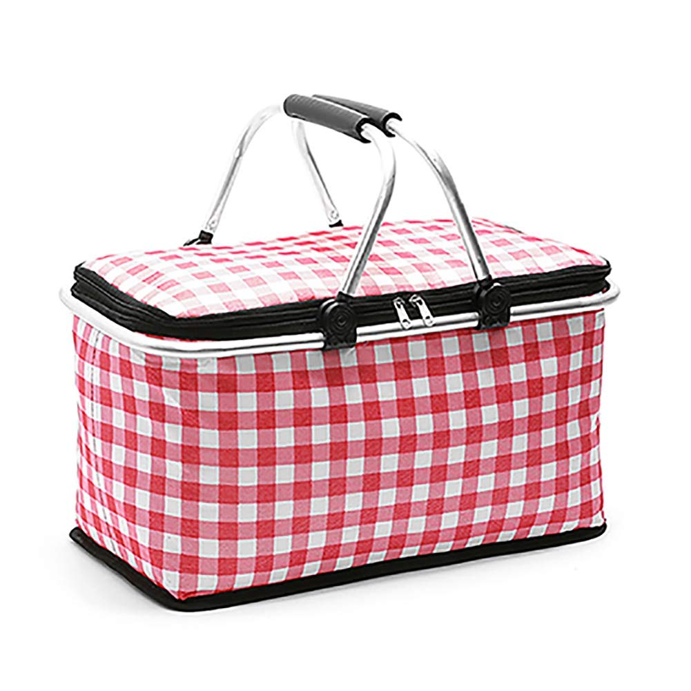 Forart 29L Insulated Picnic Basket - Double Handles Large Collapsible Cooler Bag for Outdoor Picnics, Camping, Beach & Travel | Portable Food Storage | Ships from USA