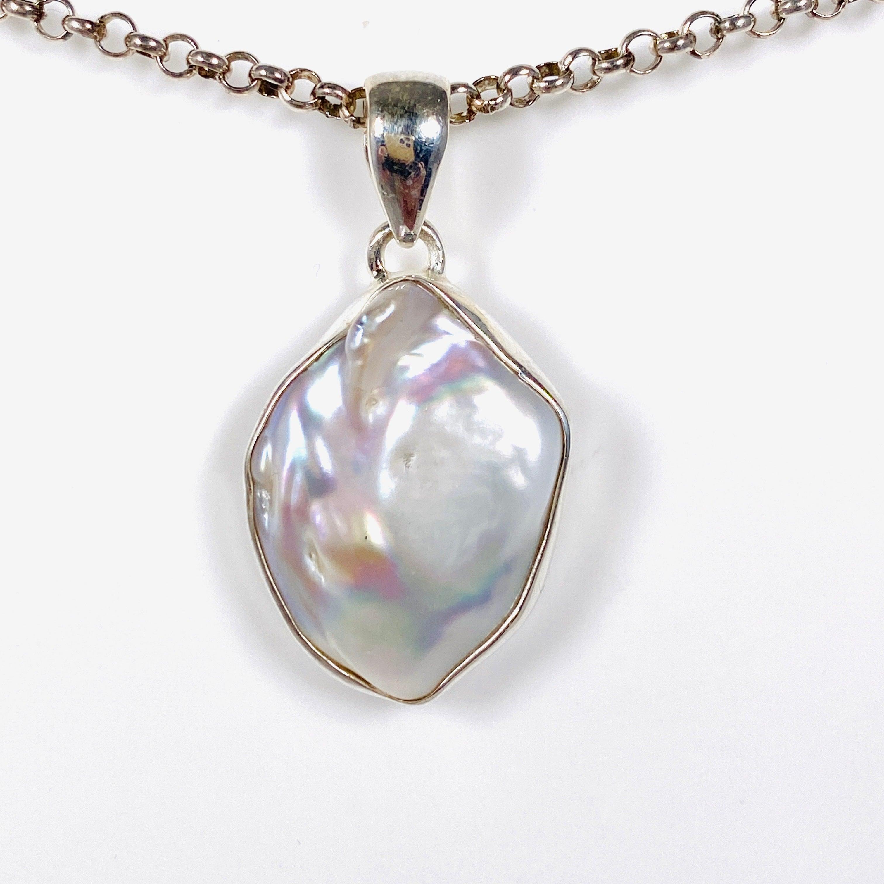 Freeform Pearl Pendant Necklace KPGJ3907 - Elegant Jewelry for Women, Perfect for Weddings, Parties & Special Occasions