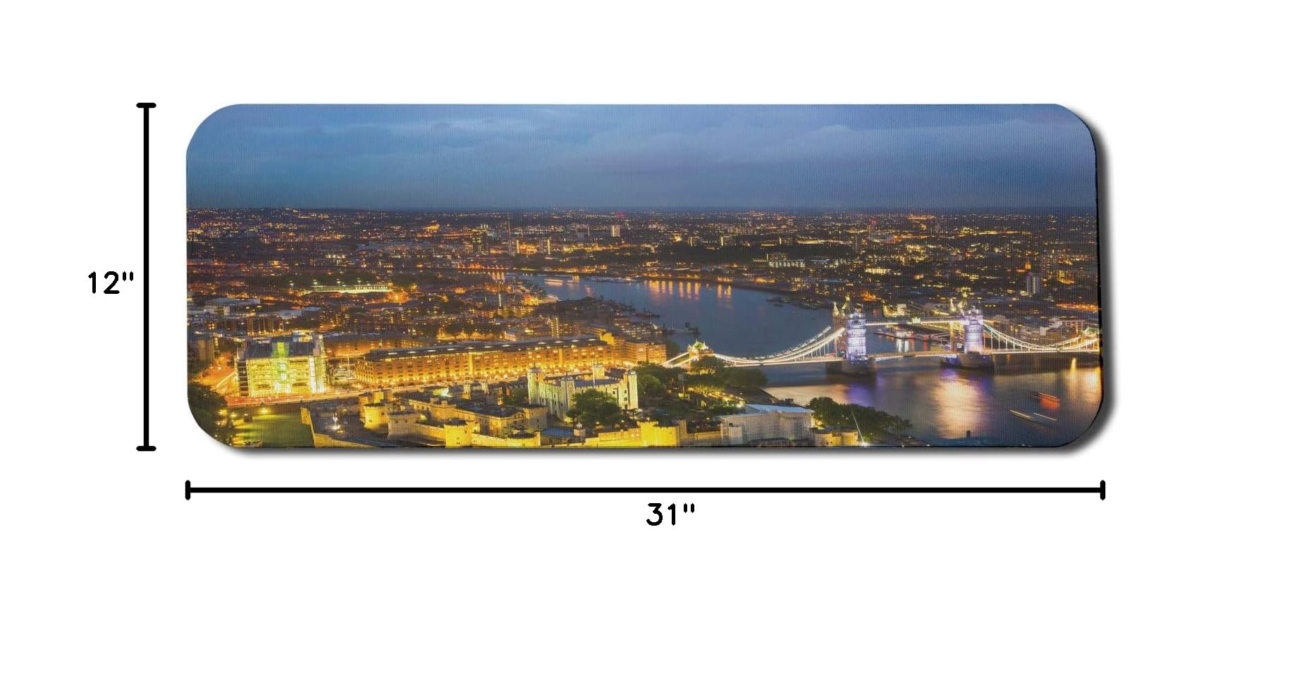 Ambesonne Modern Computer Mouse Pad - Sunset at London England Cityscape with Tower Bridge, Non-Slip Rubber Gaming Mousepad (31
