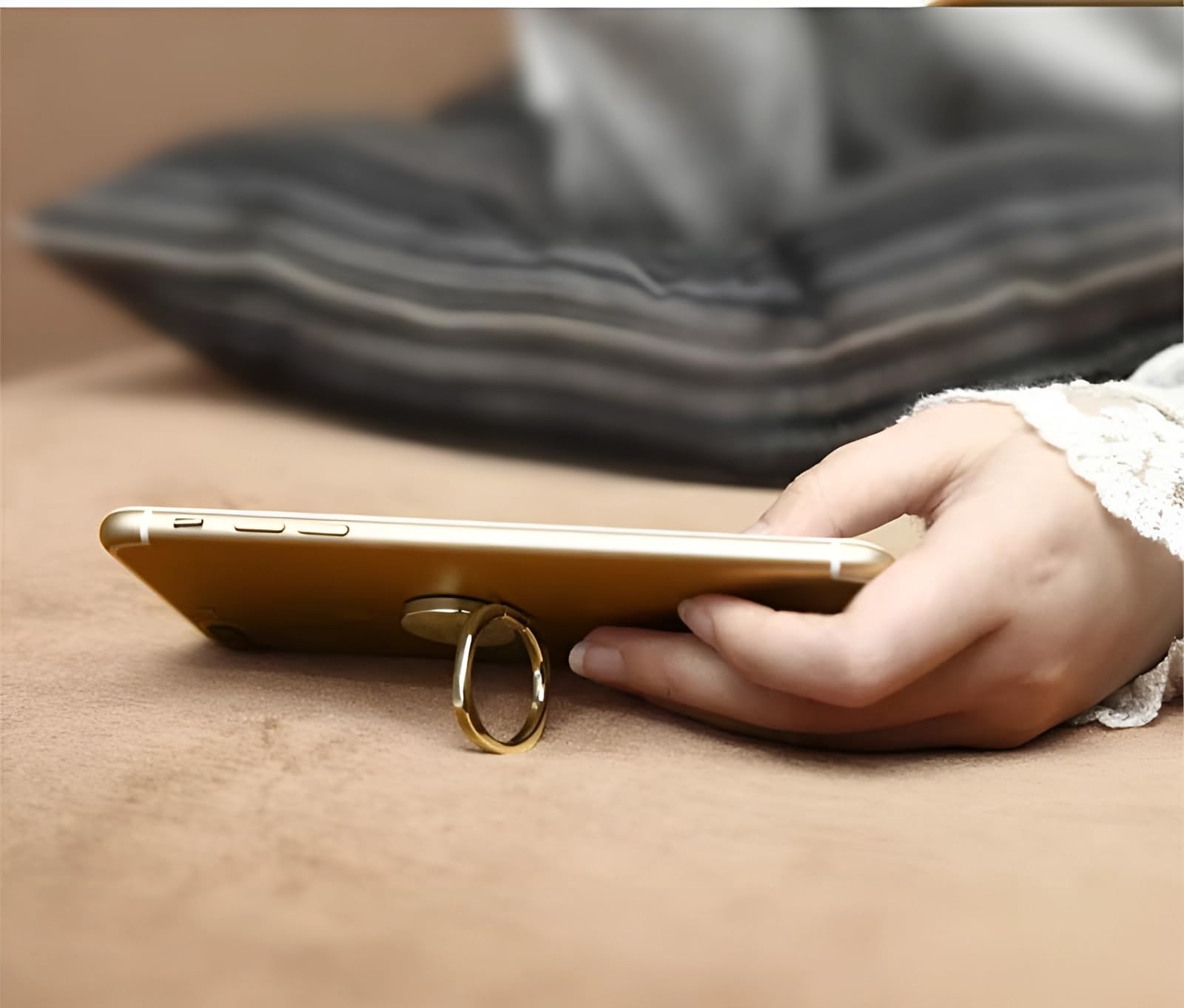 360° Rotating Adjustable Phone Ring Holder - Gold Phone Grip Stand for Smartphones & Tablets | Perfect for Hands-Free Viewing, Secure Grip & Selfies