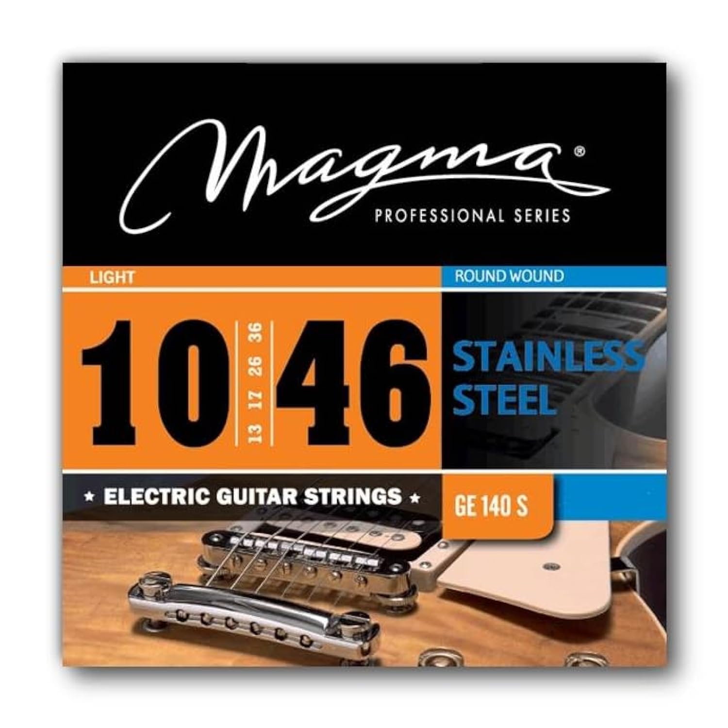 GE140S Magma Electric Guitar Strings - Regular Light Gauge .010-.046 Stainless Steel Set | Perfect for Rock, Blues & Studio Recording