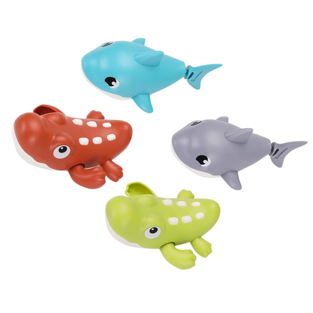 STOBOK 4 Pack Wind-Up Baby Bath Toys - Floating Animal Clockwork Bathtub & Pool Toys for Toddlers & Infants | Fun Bath Time & Swimming Pool Playtime for Kids