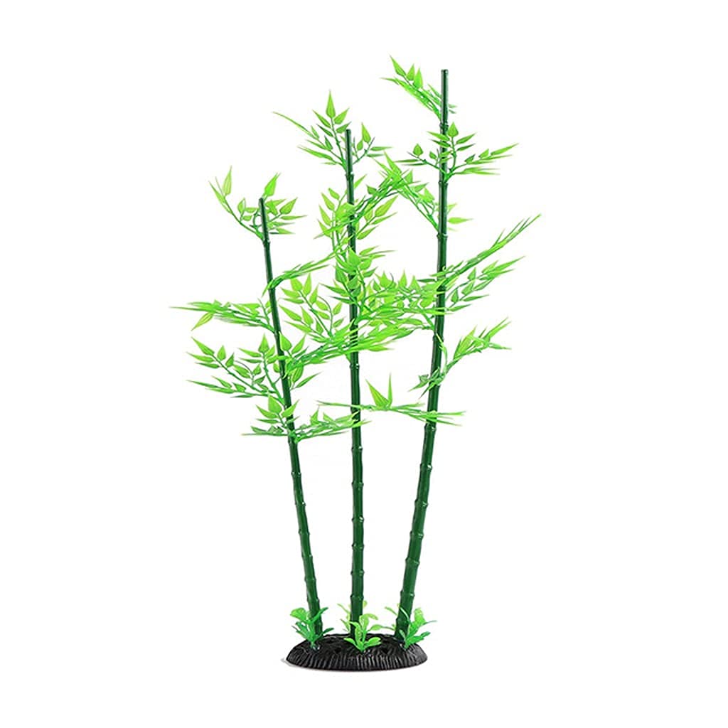 Xinmier Large Plastic Bamboo Aquarium Decorations - Green Grass Water Plants for Fish Tank, Aquatic Accessories & Landscaping - Perfect for Home, Office, or Pet Store Aquariums