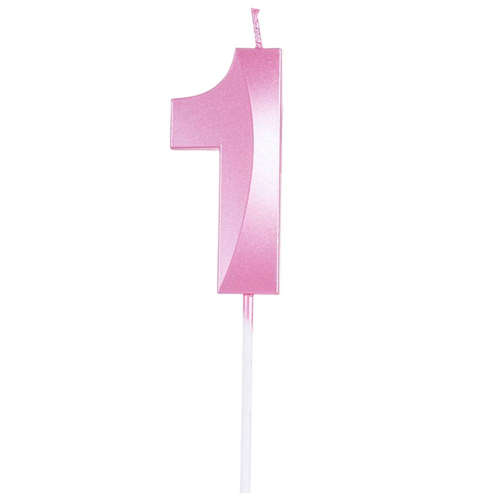 3D Big Number Birthday Candles - Multicolor Cake Topper Decorations for Anniversary, Graduation & Party Celebrations (Pink Candle) - Perfect for Cakes, Cupcakes & Dessert Displays