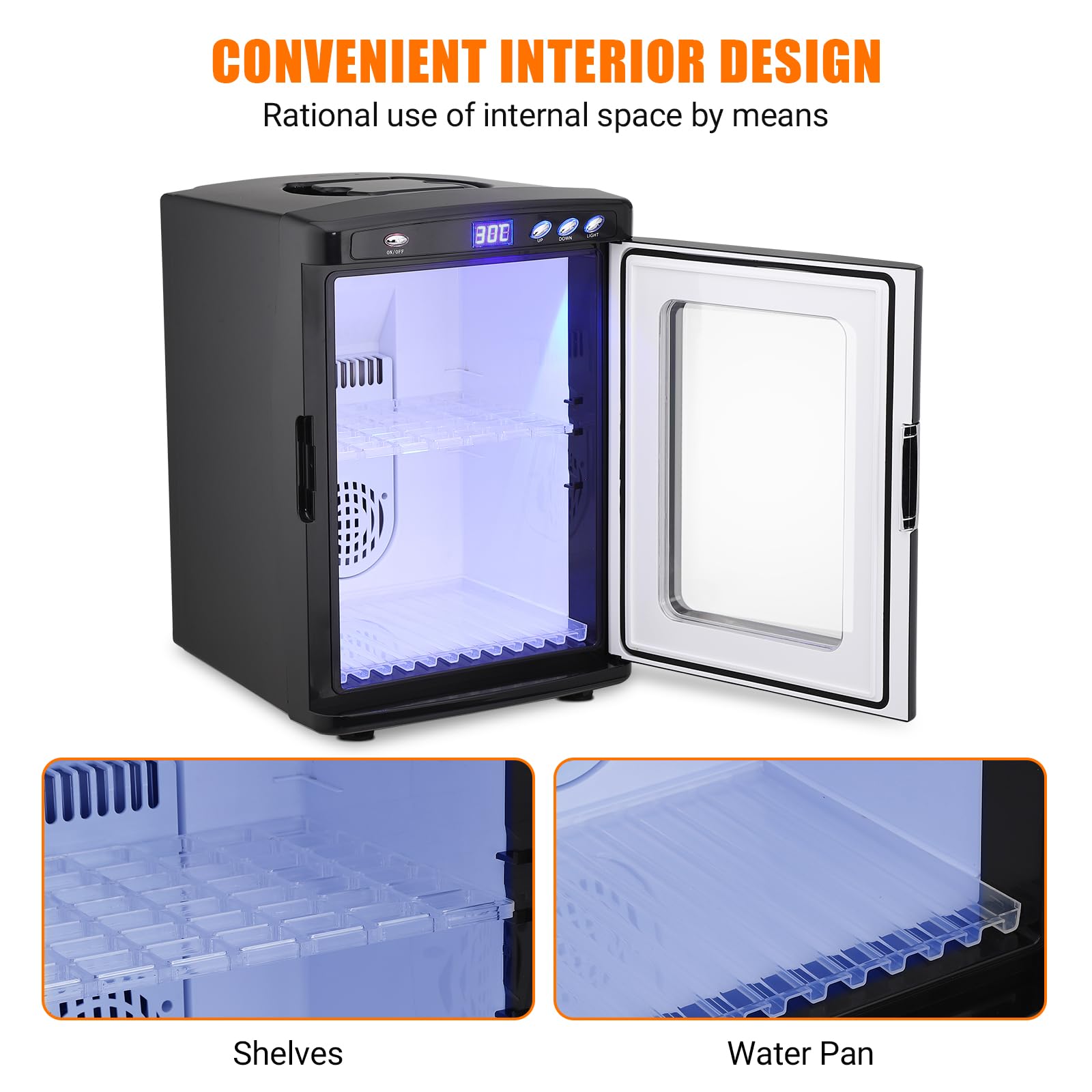 GARVEE 25L Portable Reptile Egg Incubator - Digital Temperature Control 5°C-60°C for Small Reptiles, Snakes & Lizards - Perfect for Home Breeding, Science Labs & Classroom Experiments