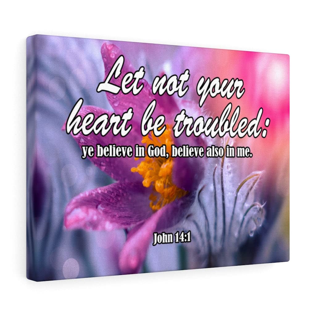 John 14:1 Bible Verse Wall Art - Christian Scripture Print for Home Decor - Inspirational Gift for Believers - Perfect for Living Room, Bedroom & Church