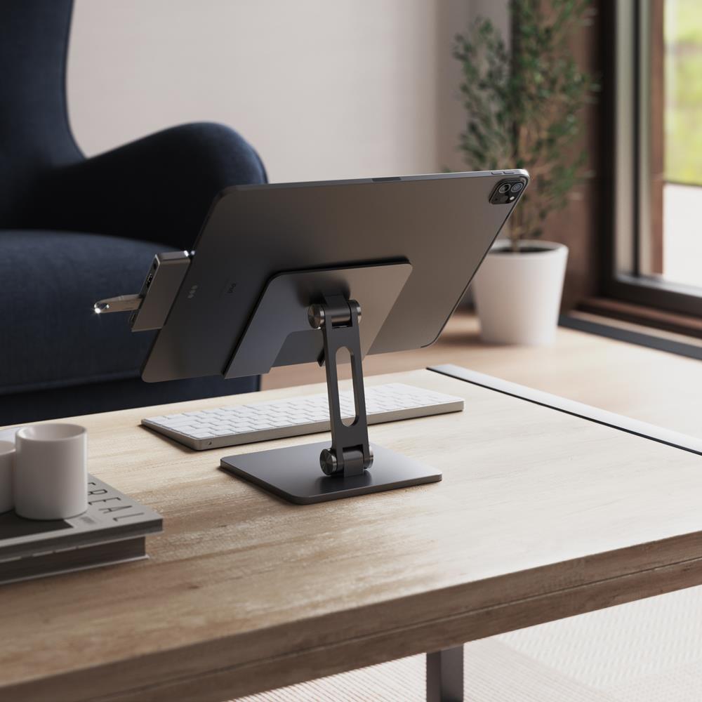ALOGIC Edge Tablet & iPad Stand Holder - Adjustable & Sturdy Space Grey Aluminum Stand for Reading, Watching, and Working - Perfect for Home, Office & Travel Use