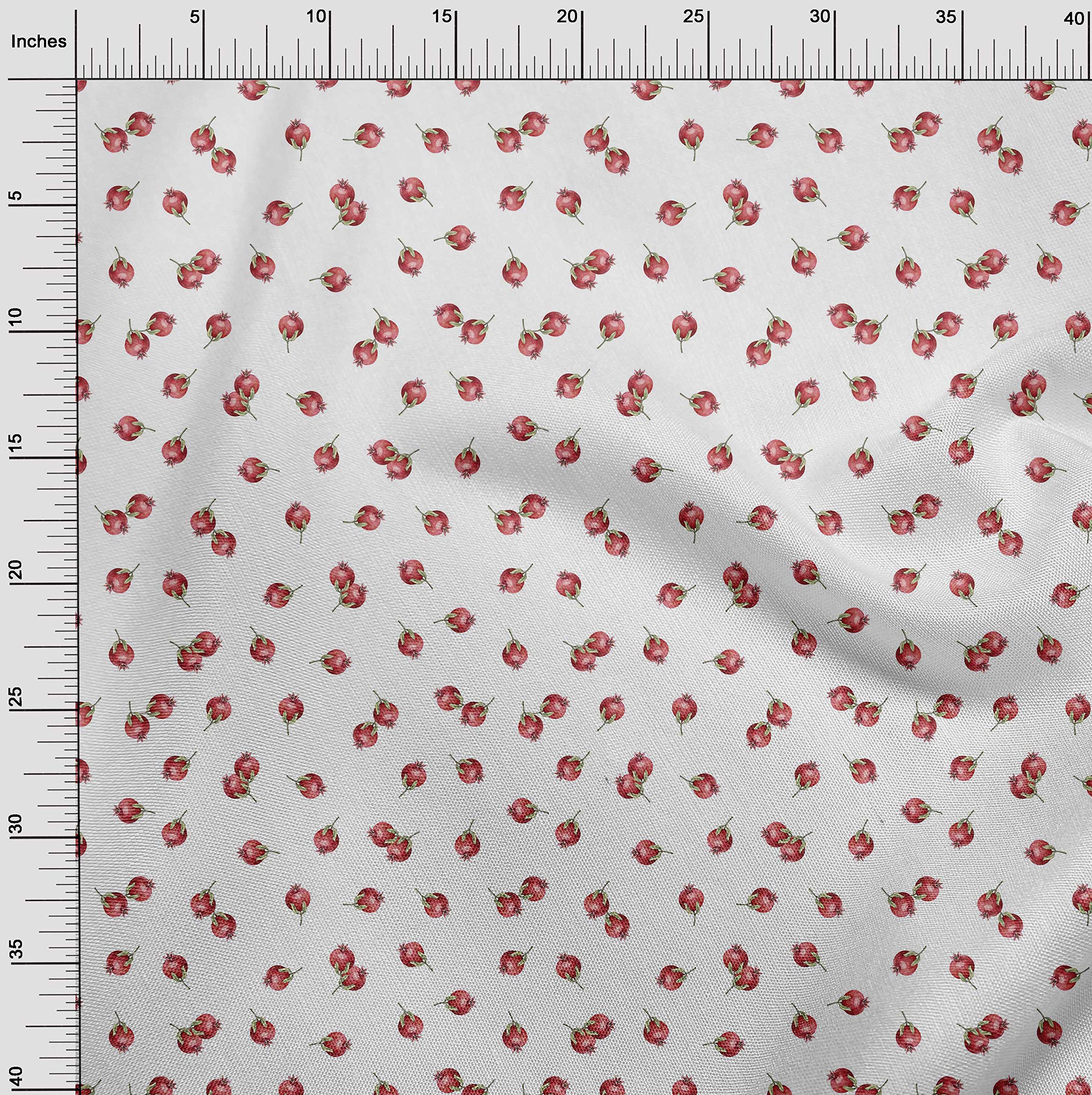Premium Cotton Poplin Fabric - Pomegranate Fruit Print, 56 Inch Wide for DIY Crafts, Quilting & Home Decor | oneOone Fabric