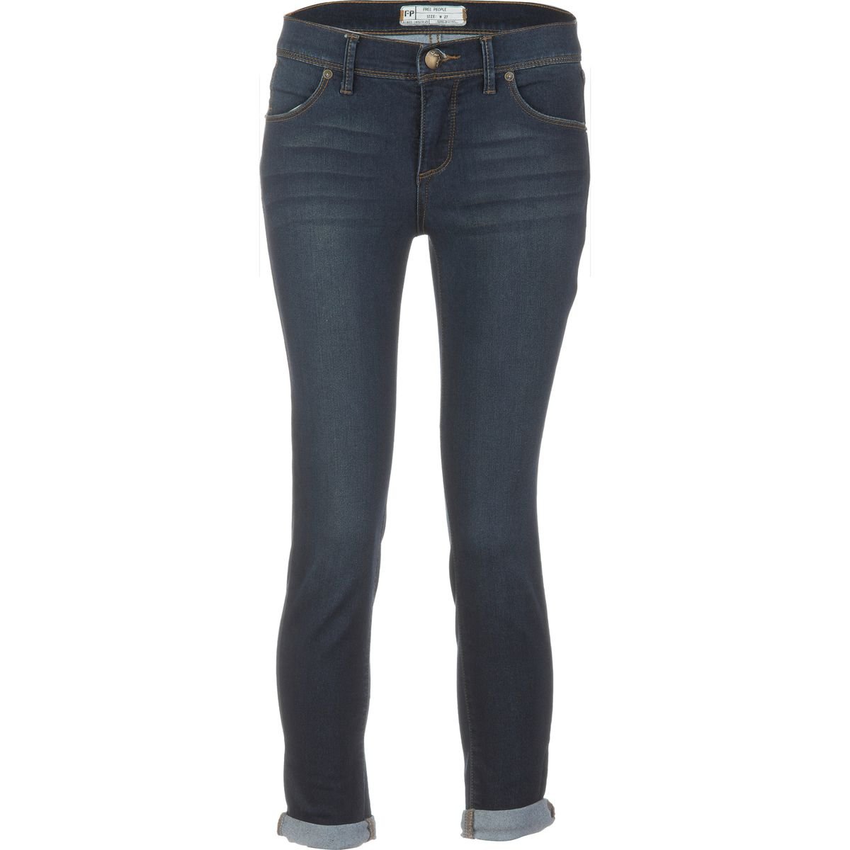 Free Women's Roller Cropped Skinny Jeans - High Waisted Stretch Denim Pants for Women | Perfect for Casual Outfits, Date Nights & Street Style Fashion