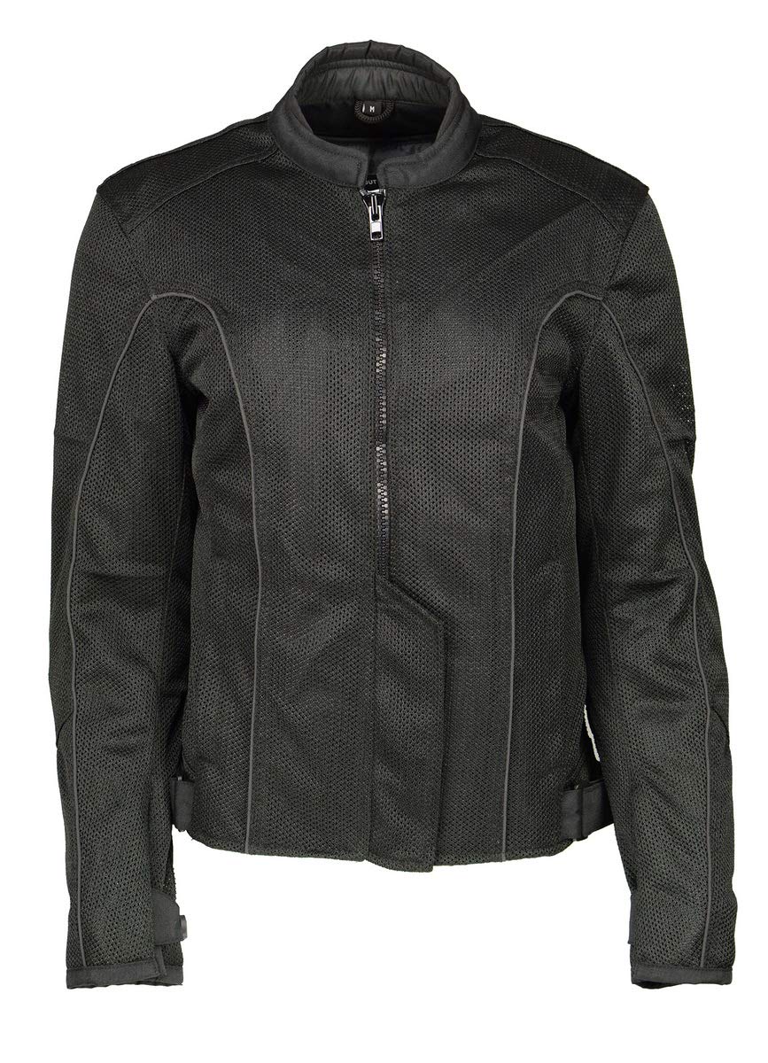 Boss Motorcycle Jacket for Women - BOS22702 Black Mesh Racer Jacket with CE Armor Protection | X-Large Size | Perfect for Street Riding & Racing