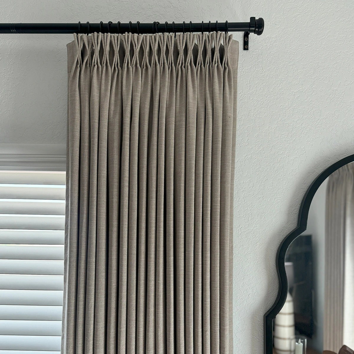 Pinch Pleated Blackout Curtains - 100% Linen Fabric for Modern Home Decor | Noise Reducing & Thermal Insulated Window Drapes for Bedroom & Living Room