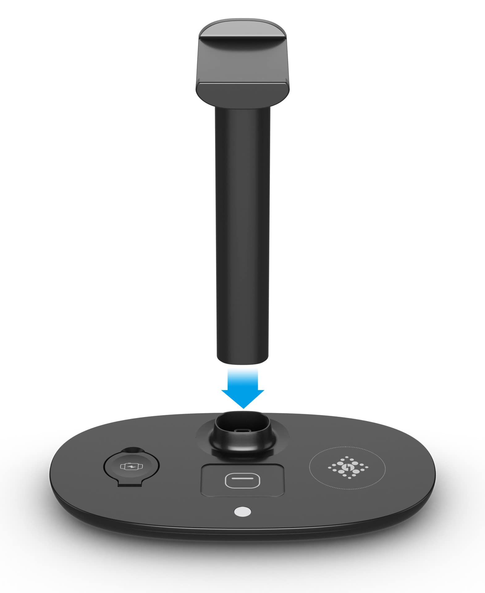Navor 5W Wireless Charging Dock Station & Headphone Stand - 4-in-1 Charging Hub for iPhone, AirPods, Smartwatch & Gaming Headsets - Premium Aluminum Headphone Holder with Fast Charging - Perfect for Home Office, Gaming Setup & Workspace Organization